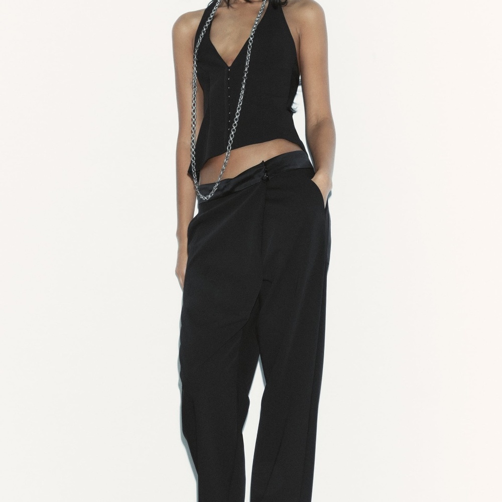 ZARA COMBINATION SATIN EFFECT TOP